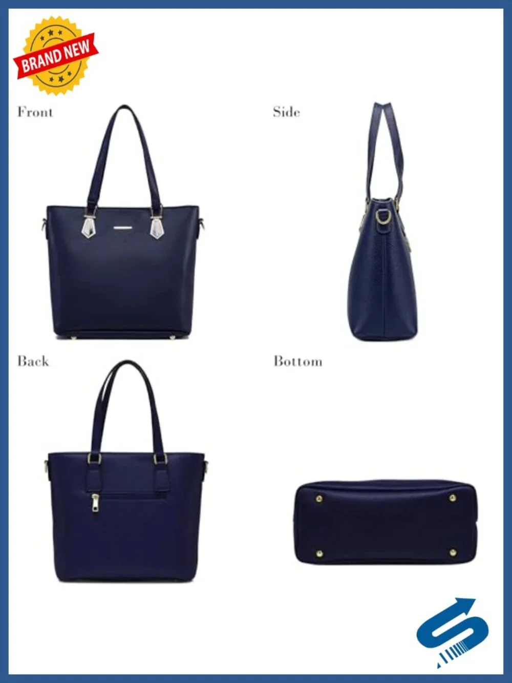 6-Piece Women's Faux Leather Tote, Crossbody & Satchel Handbag Set with Clutches